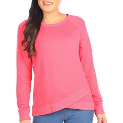 Womens French Terry Pull-On Crew Neck Sweater