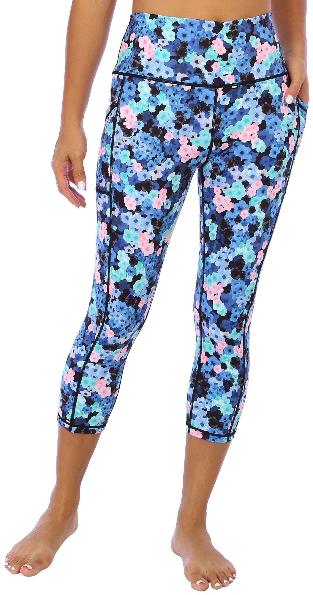 Brisas Womens 24 in. Floral Collage Pocket Capris