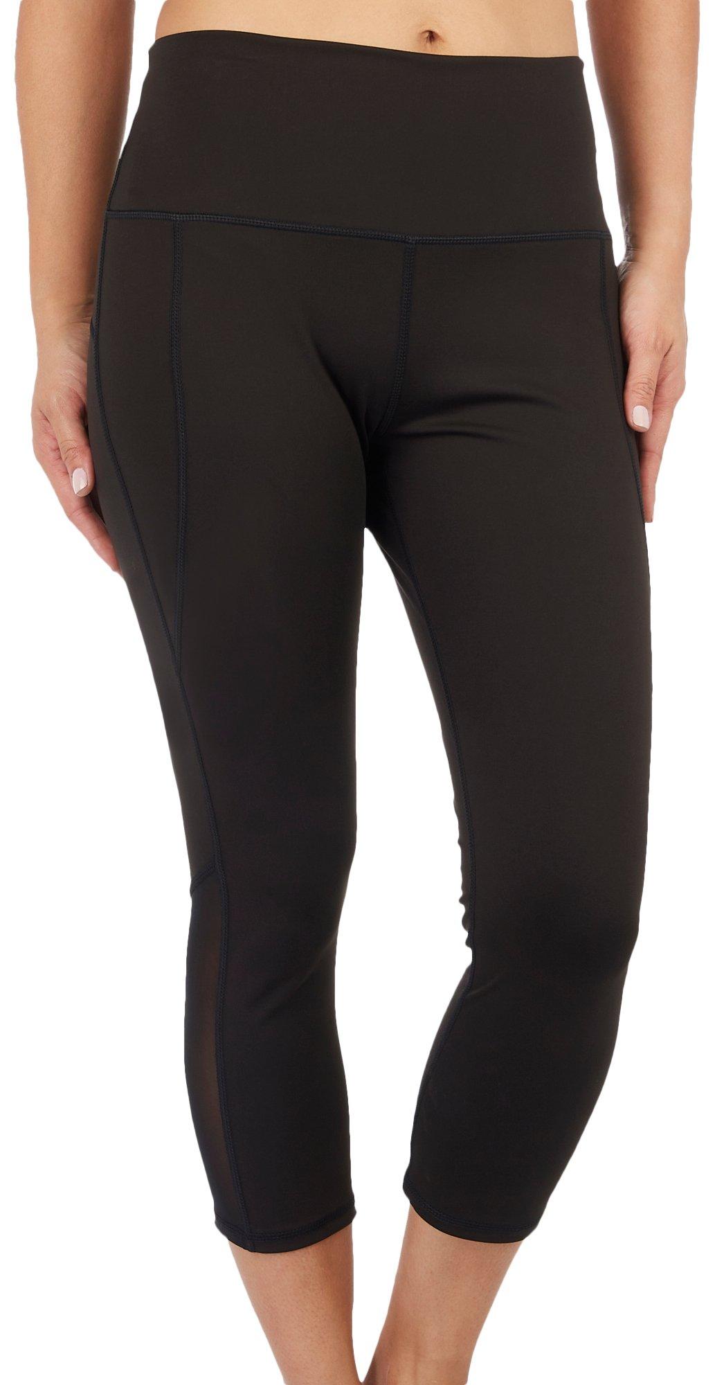 Vogo Athletics Women's leggings Gray/Black Striped Mesh Sides Size Large