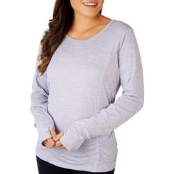Womens Solid Ruched Energy Long Sleeve Tee