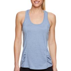 Womens Solid Ruched Racerback Energy Tank