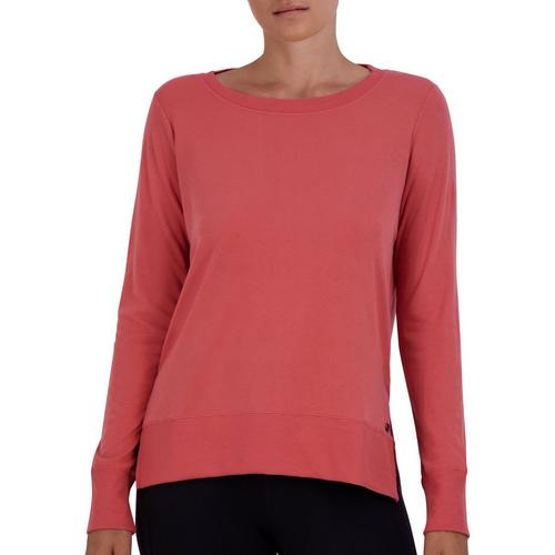 Gaiam Womens Solid Ava Crew Neck Long Sleeve