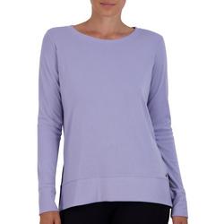 Womens Solid Ava Crew Neck Long Sleeve Pullover