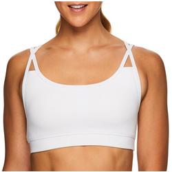 Womens Criss Cross Solid Color Sports Bra