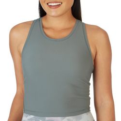 90 Degrees by Reflex Womens Solid Ribbed Crop Tank Top