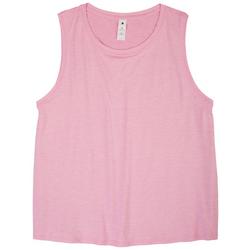 Womens Solid Scoop Neck Sleeveless Tank Top