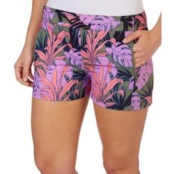 Reel Legends Womens 3'' Woven Tropical Zip Pockets Shorts