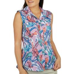 Womens Tropical Vibes Mariner Sleeveless Woven Top