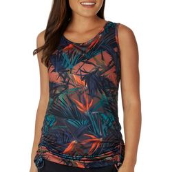 Reel Legends Womens Le Paradise Scoop Neck Ruched Tank