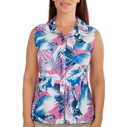 Reel Legends Womens Mariner Americana Palms Sleeveless Shirt