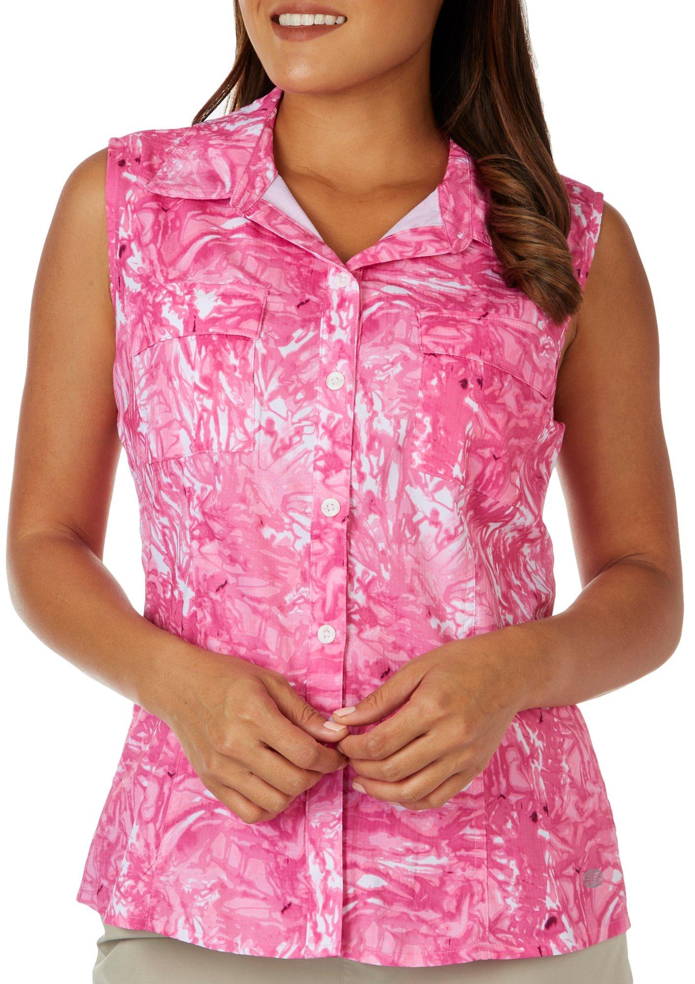 Reel Legends Womens Mariner Tie Dye Sleeveless Shirt