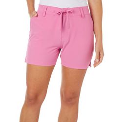 Reel Legends Womens 4.5 in. Solid Woven Drawstring Shorts