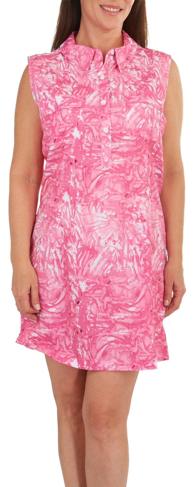 Womens Mariner Squiggles Pink Sleeveless Dress
