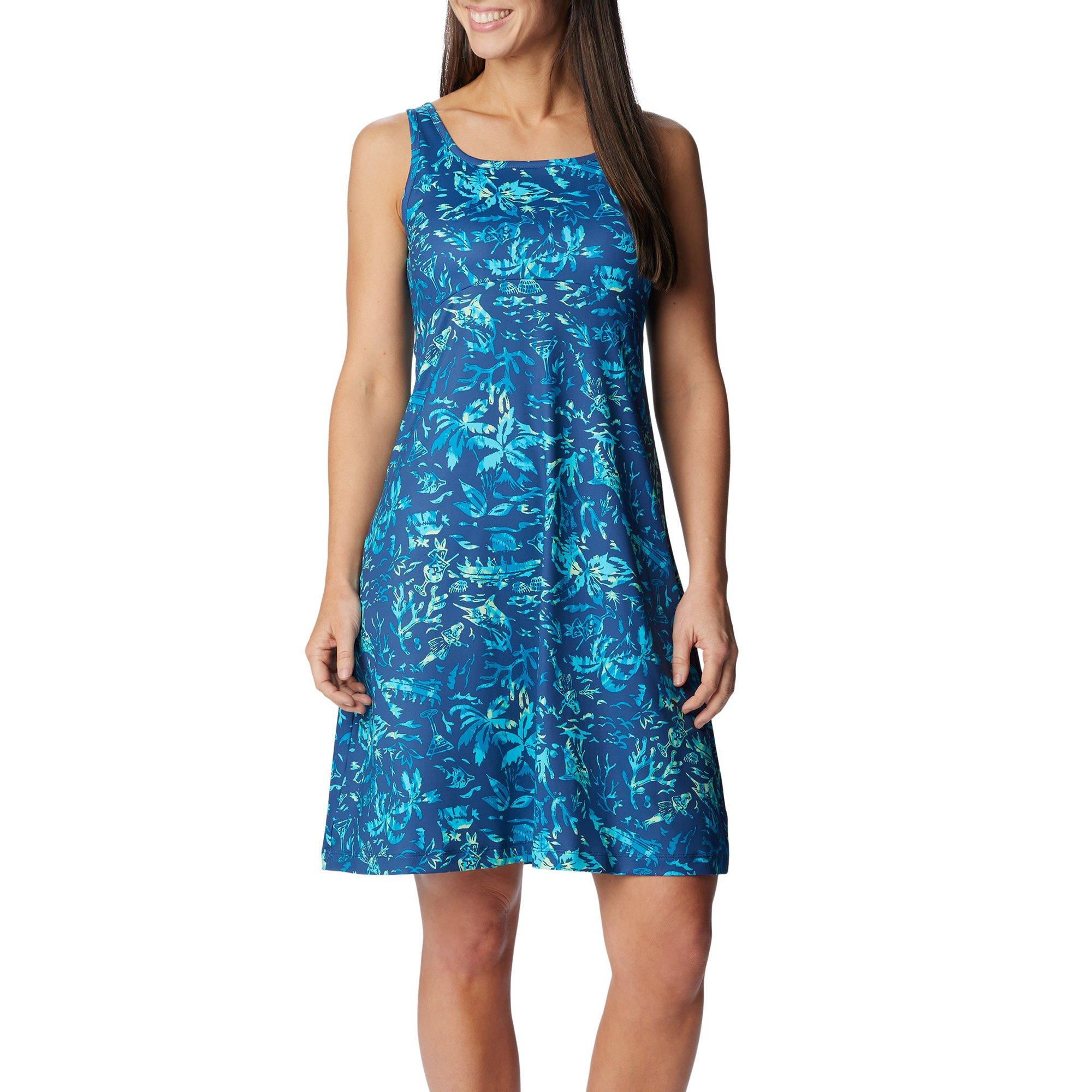 Reel Legends Womens Compression Dress Size Petite Large Blue Outdoor Dress