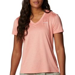 Columbia Womens Solid Hiking V Neck Tee