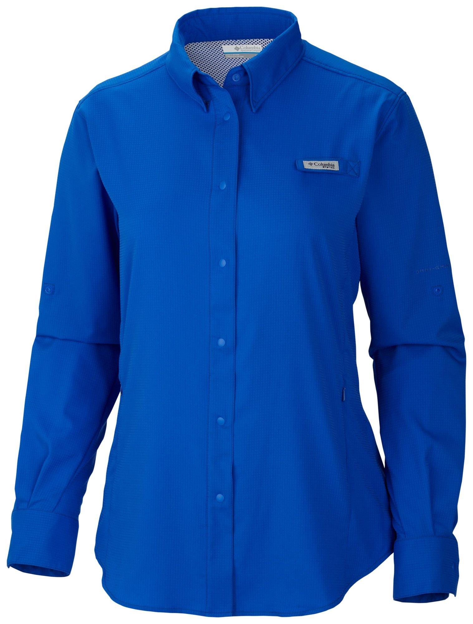 Columbia Women's PFG Tamiami II Long Sleeve Shirt, Medium, Blue