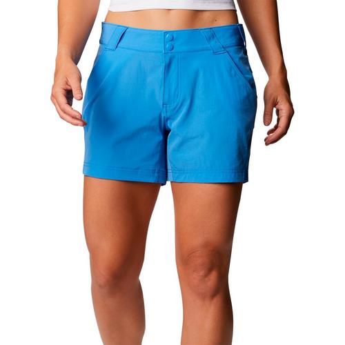 Columbia Womens Solid Button Closure Shorts