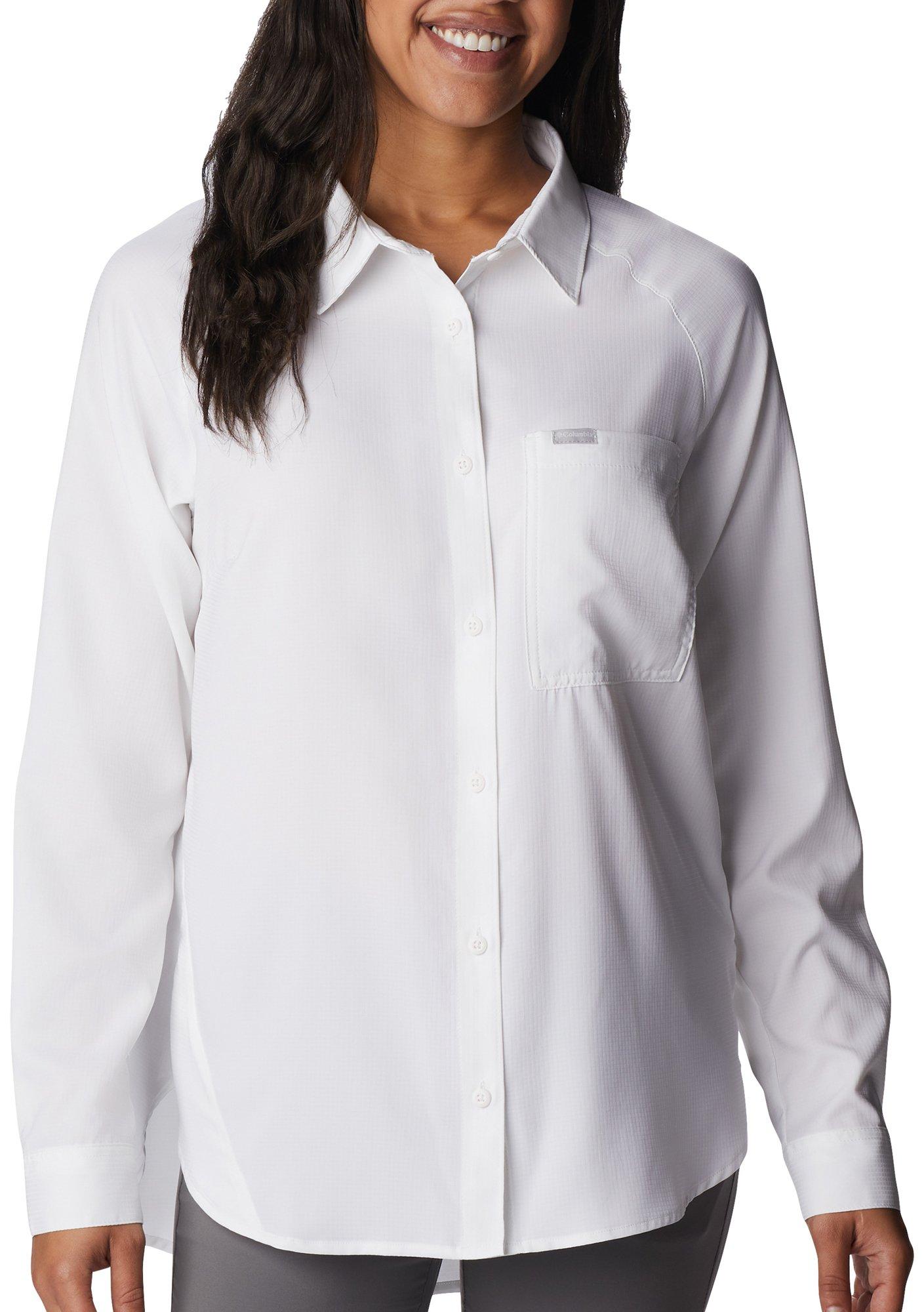 Womens Anytime Button Down Long Sleeve Top