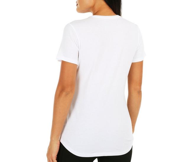 Reel Legends Womens Solid Graphic Short Sleeve T-Shirt - White - Medium
