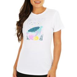 Womens Solid Graphic Short Sleeve T-Shirt