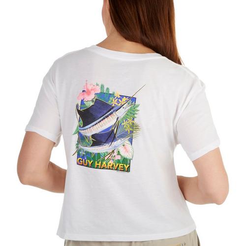 Guy Harvey Womens Tropical Marlin Cropped T-Shirt