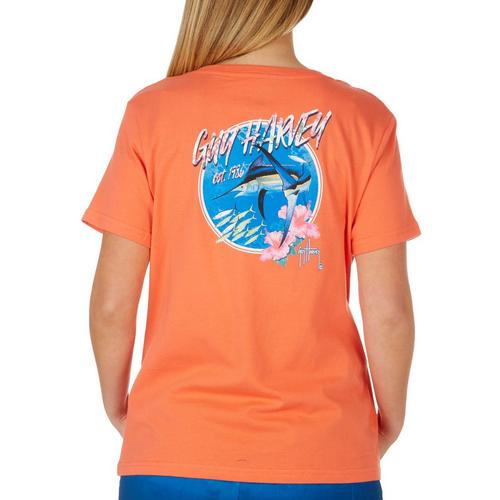 Guy Harvey Womens Marlin Runner Short Sleeve T-Shirt