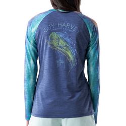 Guy Harvey Womens Mahi Scribble Long Sleeve T-Shirt