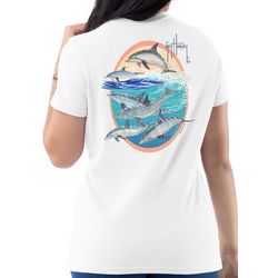 Guy Harvey Womens Dolphins Back Screen Print T-Shirt