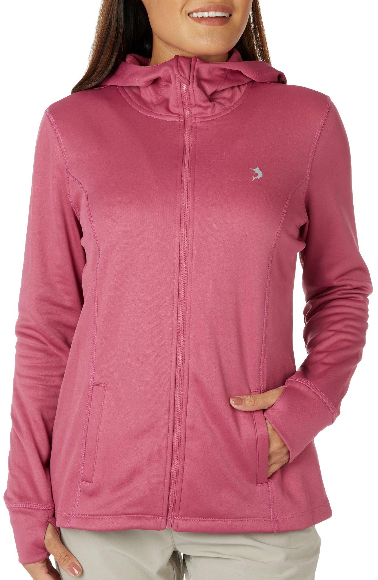 Womens Solid Performance Fleece Full Zipper Hoodie