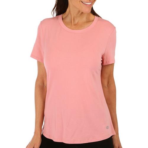 Reel Legends Womens Crew Back Ruched Short Sleeve