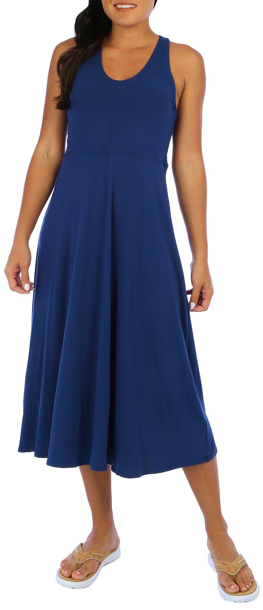 Reel Legends Womens Solid Mariner Sleeveless Dress