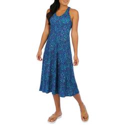 Womens Sleeveless V-Neck Printed Knit Dress