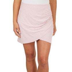 Kyodan Womens Solid 18 in. Side Ruched Jersey Skort