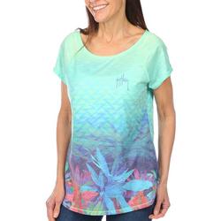 Womens Flower Power Sublimation Short Sleeve Top