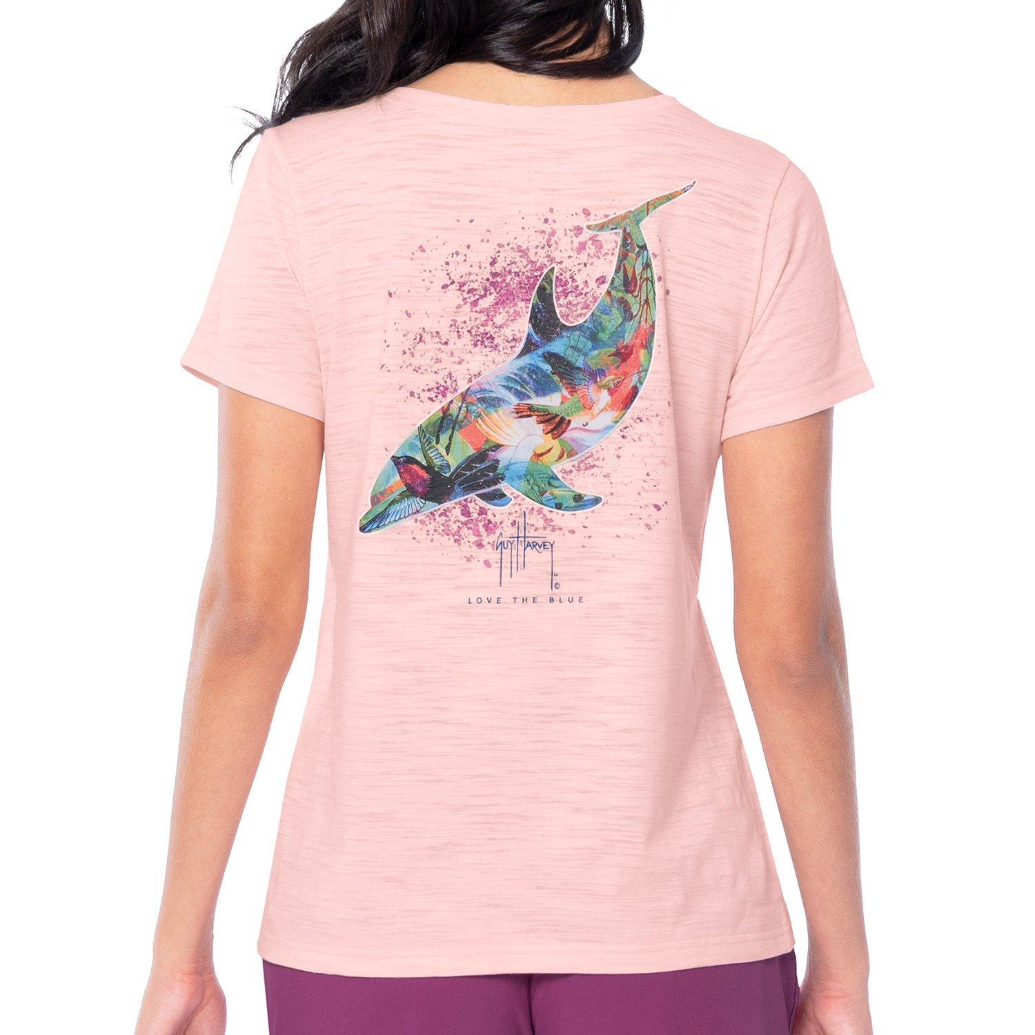 Womens Heathered Dolphin V-Neck T-Shirt