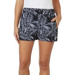 Womens 3 in. Stems Black Woven Offshore Shorts