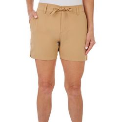 Reel Legends Womens 4.5 in. Solid Woven Drawstring Shorts