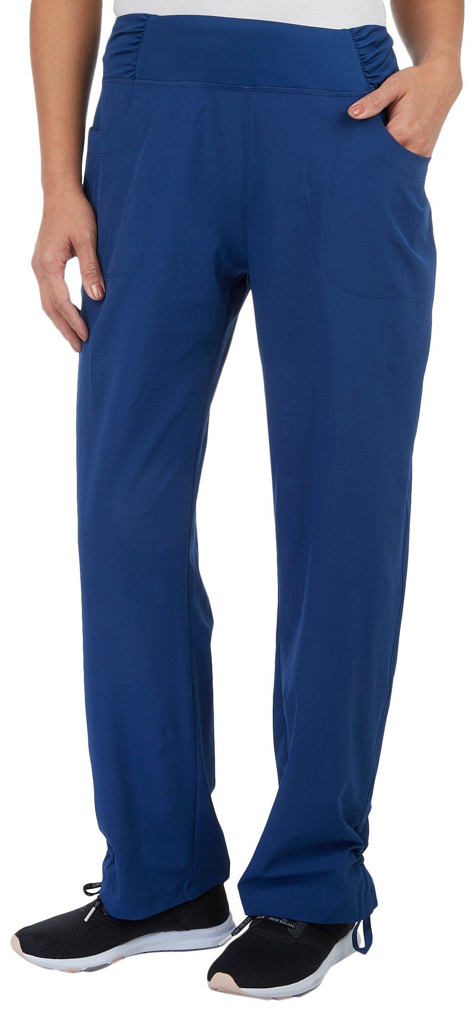 Reel Legends Womens 29 in. Solid Stretch Woven Pocket Pants
