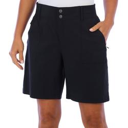 Womens 8.5 in. Solid Woven Zip Pocket Shorts