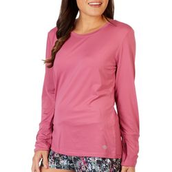 Womens Reel-Tec Solid Ruched Cuffs Long Sleeve Top