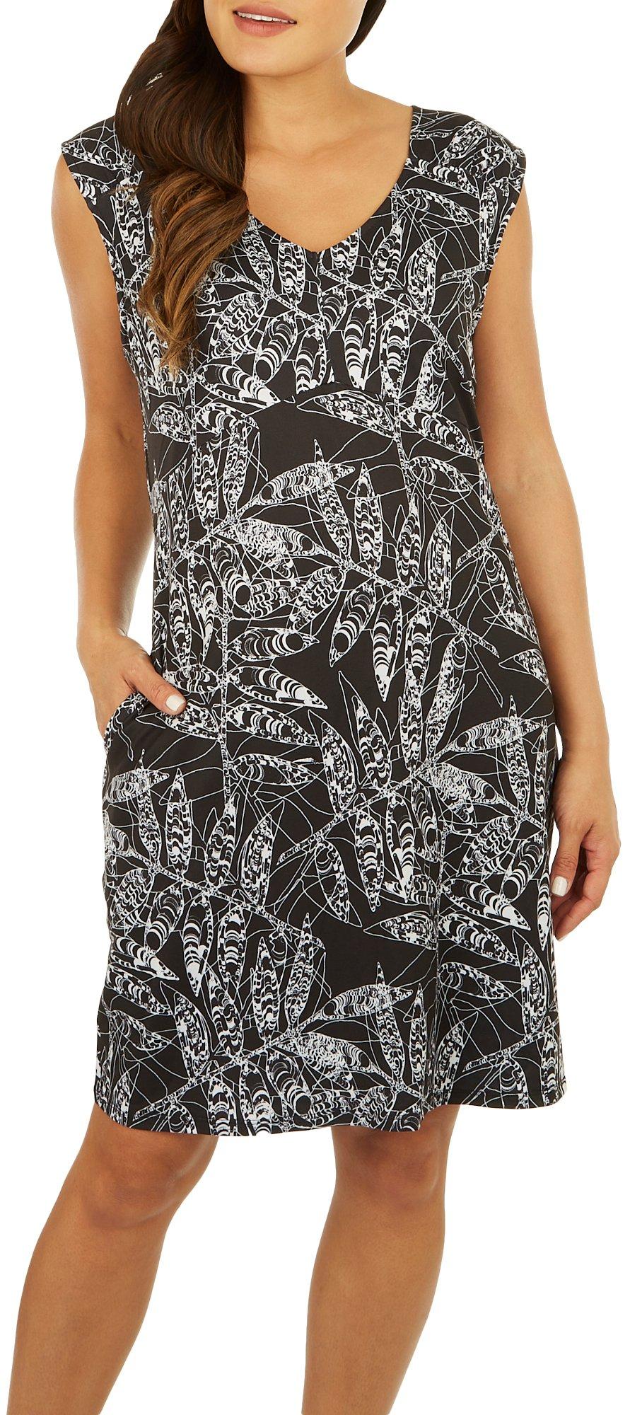 Womens Stems Black Twist Back Pocket Tank Dress