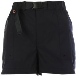 Reel Legends Womens 4 in. Textured Woven Belted Shorts