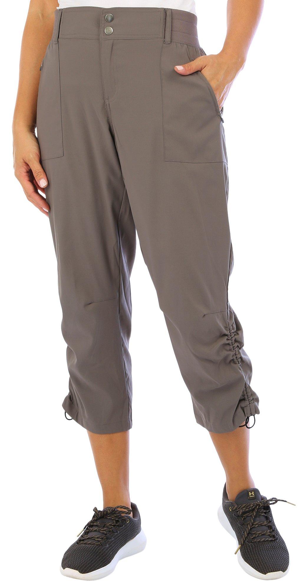 Reel Legends Womens 24 in Solid Cinched Bottom Pants - Charcoal - Medium