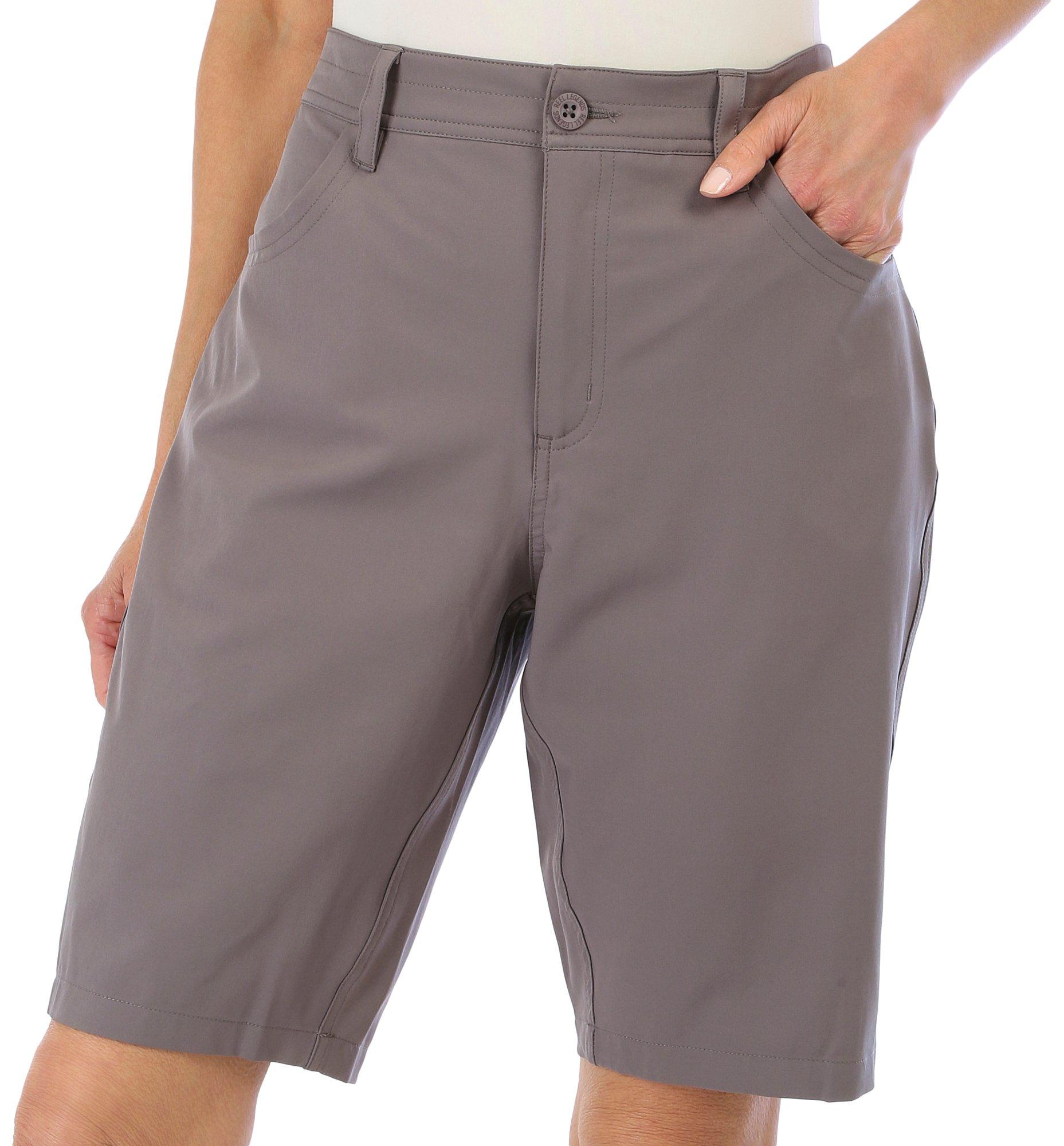 Reel Legends Womens 11 in. Solid Stretch Woven
