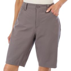 Reel Legends Womens 11 in. Solid Stretch Woven Shorts