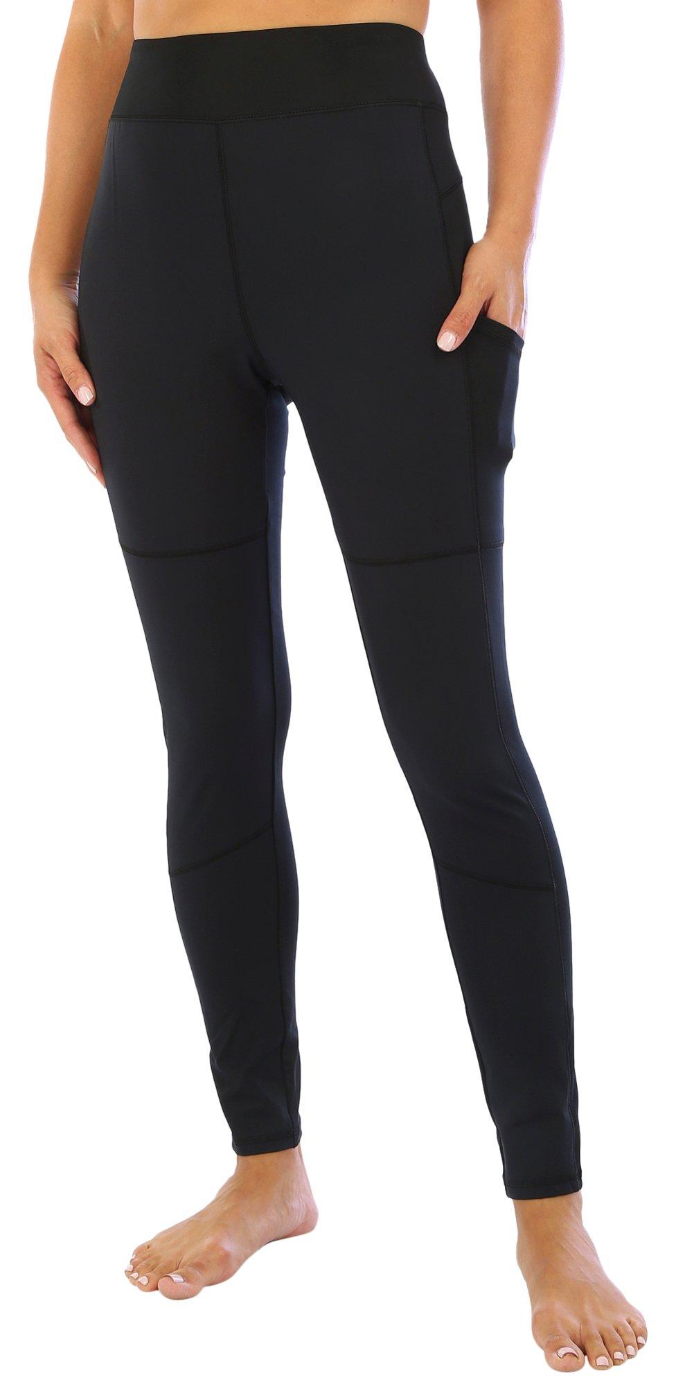 Micro-Ribbed Swoop Back High-Waisted Pocket Leggings with Tummy Control