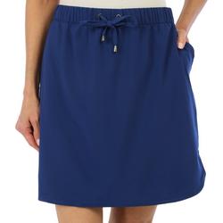 Womens Solid Zippered Pocket Skirt