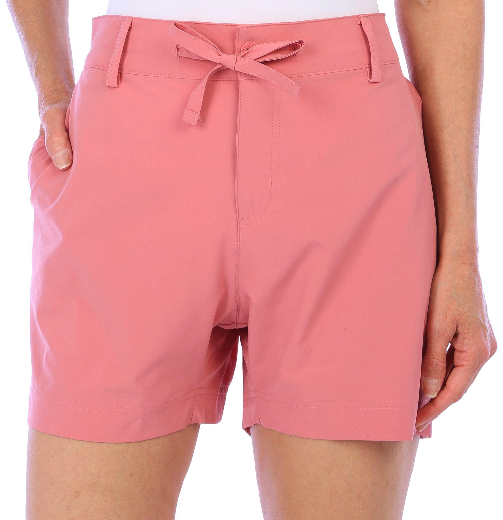 Reel Legends Womens 5 in. Solid Woven Drawstring Shorts