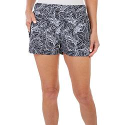 Womens 3 in. Pieced Leaves Woven Shorts