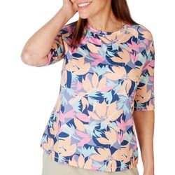 Womens Reel-Tec Floral Elbow Sleeve Top